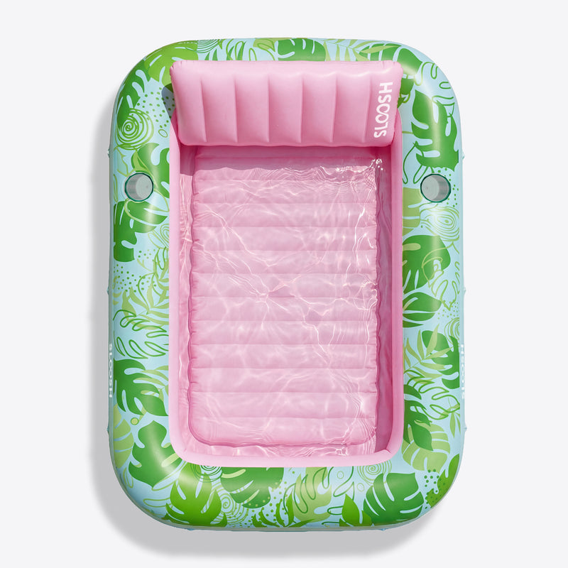 SLOOSH Inflatable Tanning Pool Lounger Float, Cyan Pink XL, 85