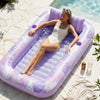 SLOOSH Inflatable Tanning Pool Lounger Float, Blue Checker, 70