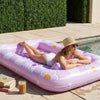 SLOOSH Inflatable Tanning Pool Lounger Float, Purple Chase Flower Bloom State, 70