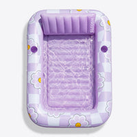 SLOOSH Inflatable Tanning Pool Lounger Float, Purple Chase Flower Bloom State, 70