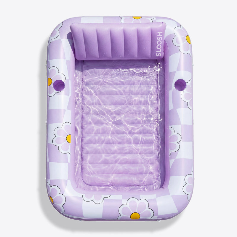 SLOOSH Inflatable Tanning Pool Lounger Float, Purple Chase Flower Bloom State, 70