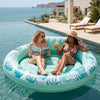 SLOOSH Inflatable Pool Float Lounge Round Suntan Tub Floatie, Champagne, 72