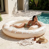 SLOOSH Inflatable Pool Float Lounge Round Suntan Tub Floatie, Cyan, 72