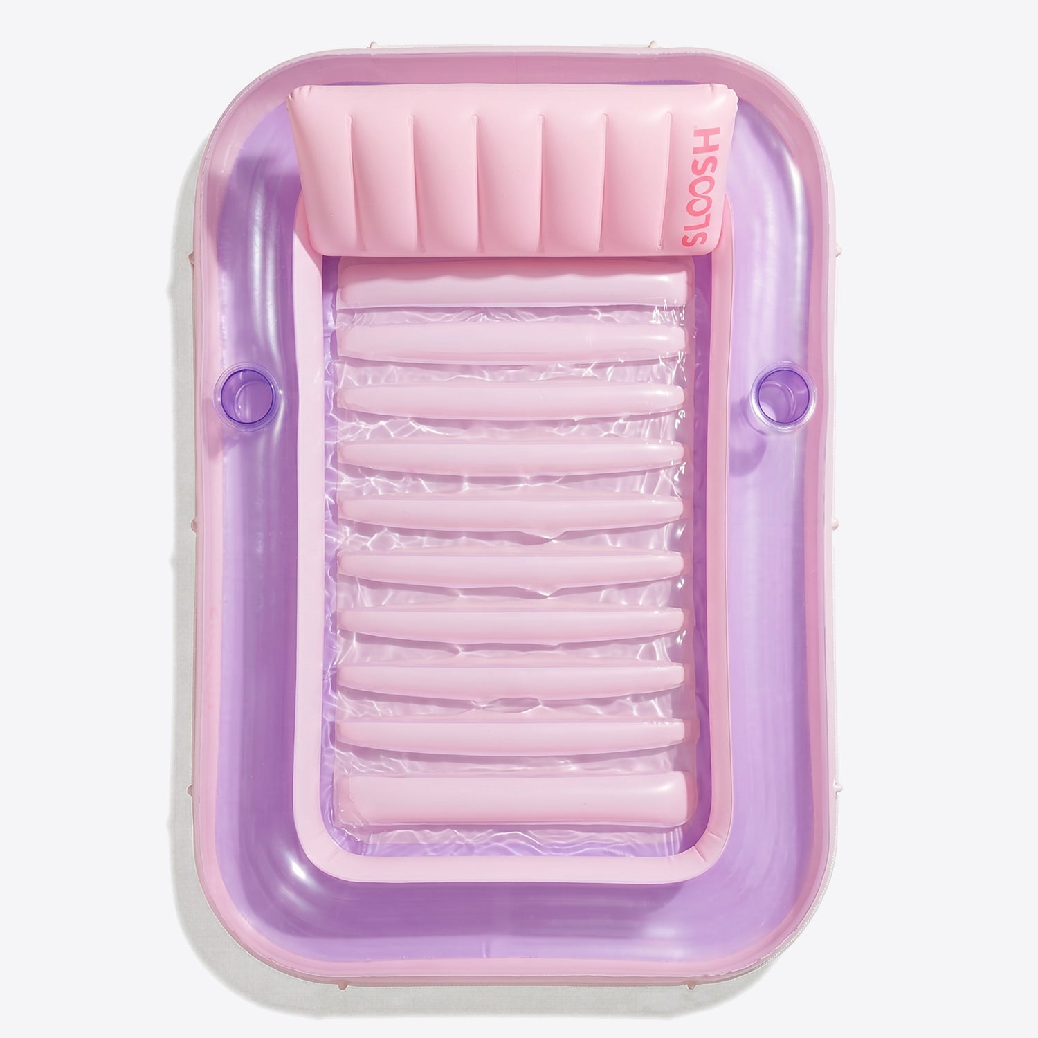 SLOOSH Inflatable Tanning Pool Lounger Float,  70" x 46", Purple Pink-L
