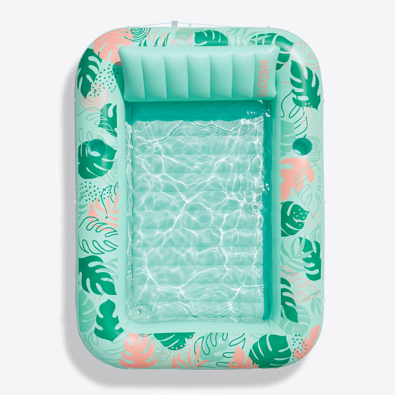 SLOOSH Inflatable Tanning Pool Lounger Float, Aqua Blue-L, 70