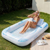 SLOOSH Inflatable Tanning Pool Lounger Float, Blue Marble, 70