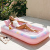 SLOOSH Inflatable Tanning Pool Lounger Float, Pink Tie-dye-Bliss State, 70