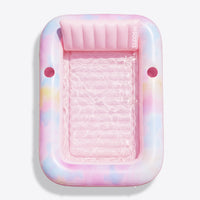 SLOOSH Inflatable Tanning Pool Lounger Float, Pink Tie-dye-Bliss State, 70