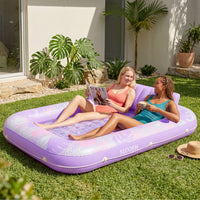 SLOOSH Tropical Inflatable Tanning Pool, Purple Tropical, 85
