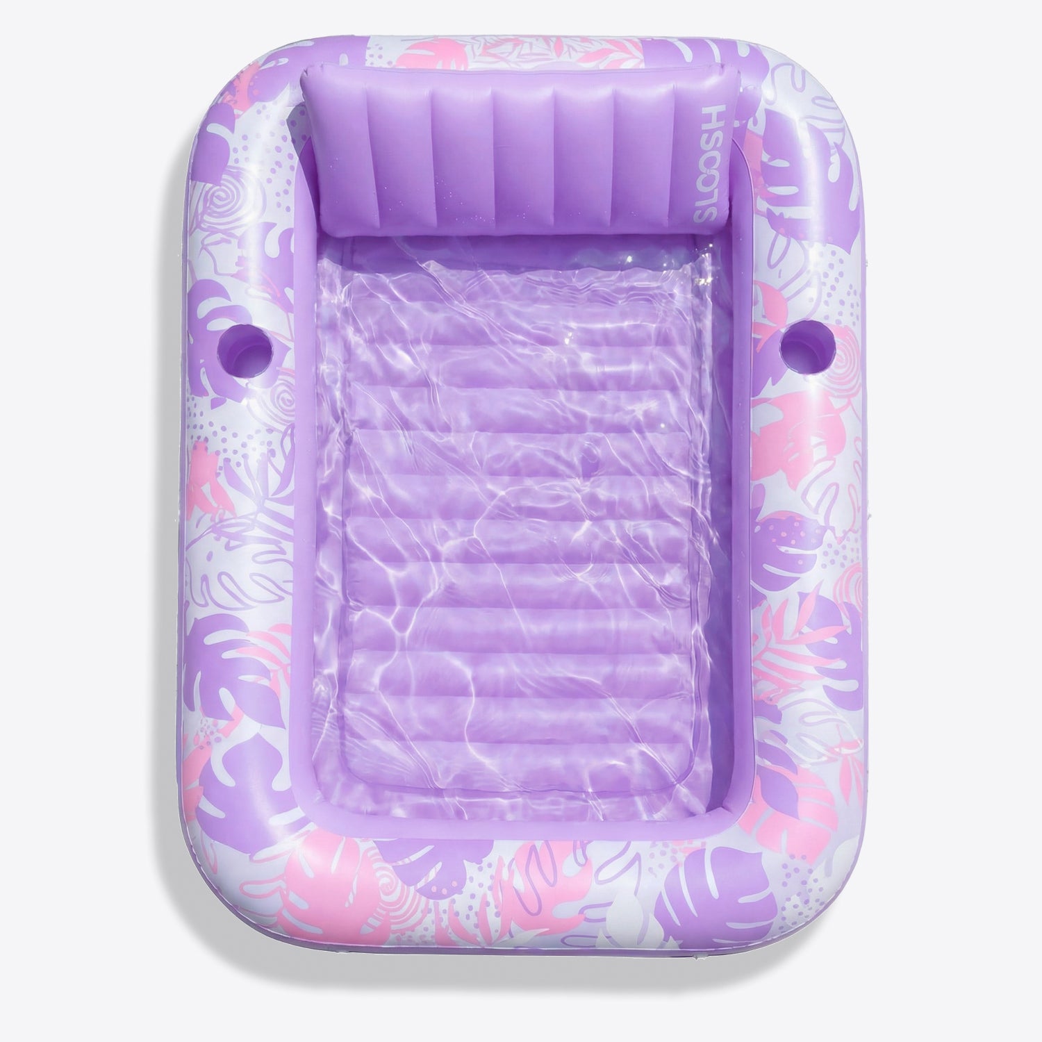 SLOOSH Inflatable Tanning Pool Lounger Float, Cyan Pink XL, 85" x 57"