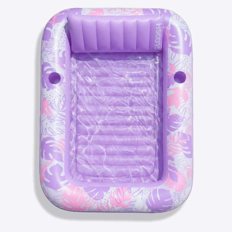 SLOOSH Tropical Inflatable Tanning Pool, Purple Tropical, 85