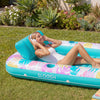 SLOOSH Tropical Leaves Inflatable Tanning Pool, Tropical Blue,  85