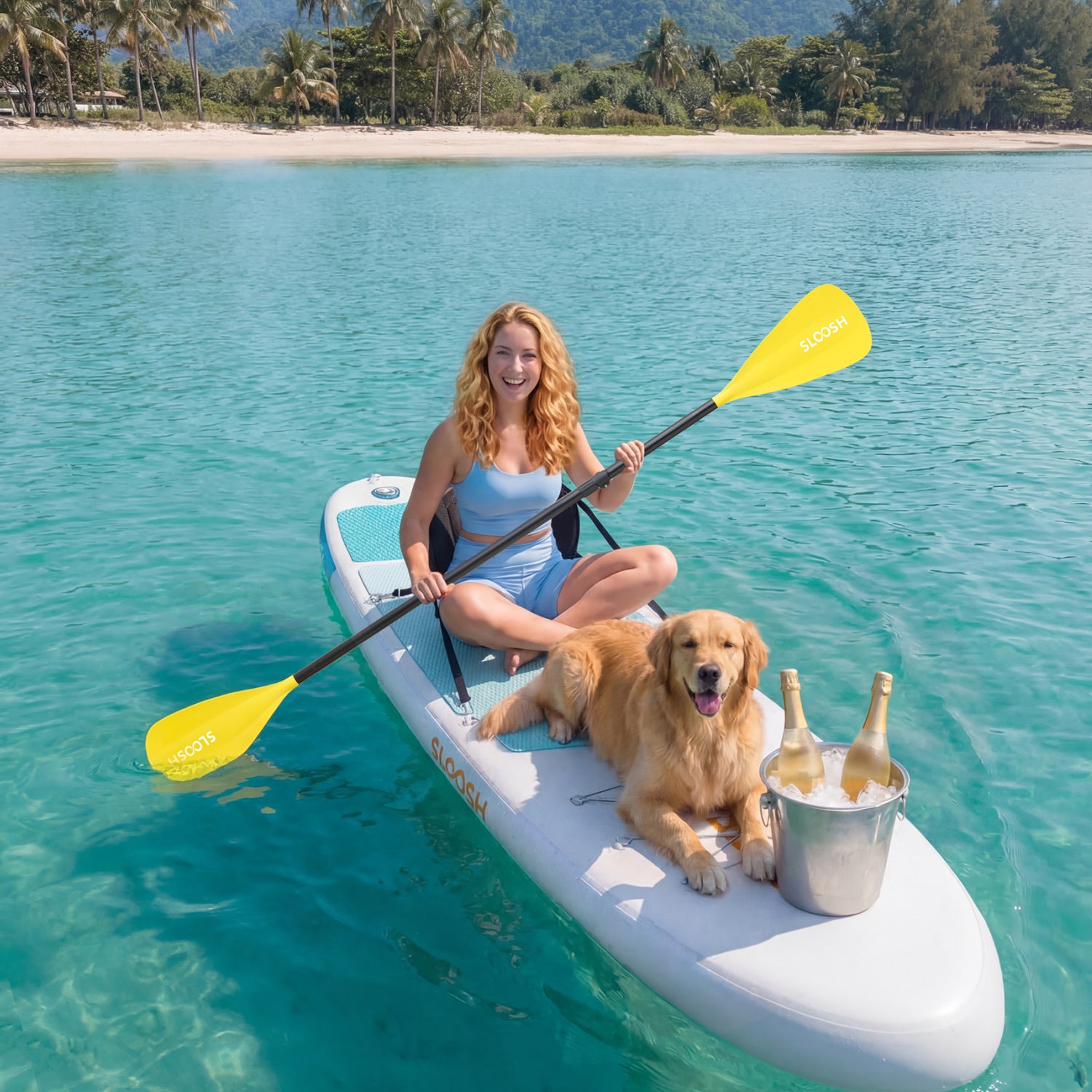 SLOOSH PurePad 10'6" All-around SUP with Kayak Seat, Glacier Milk