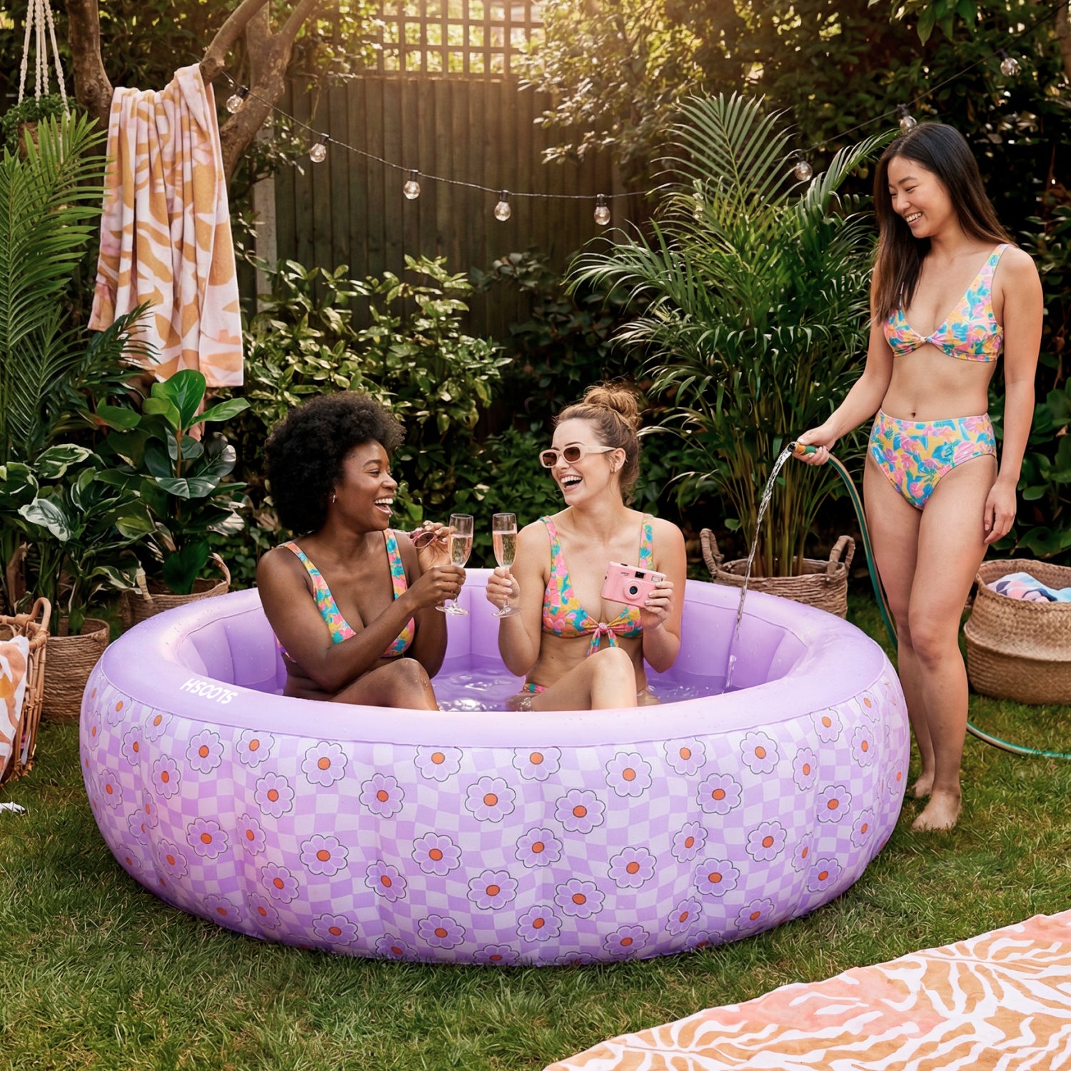 SLOOSH Inflatable Pool, Purple Chase Flower Bloom State