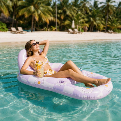 SLOOSH Inflatable Water Lounger, Purple Chase Flower-Bloom State