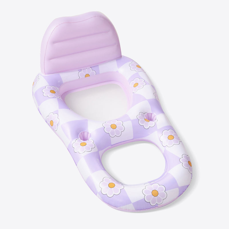 SLOOSH Inflatable Water Lounger, Purple Chase Flower-Bloom State