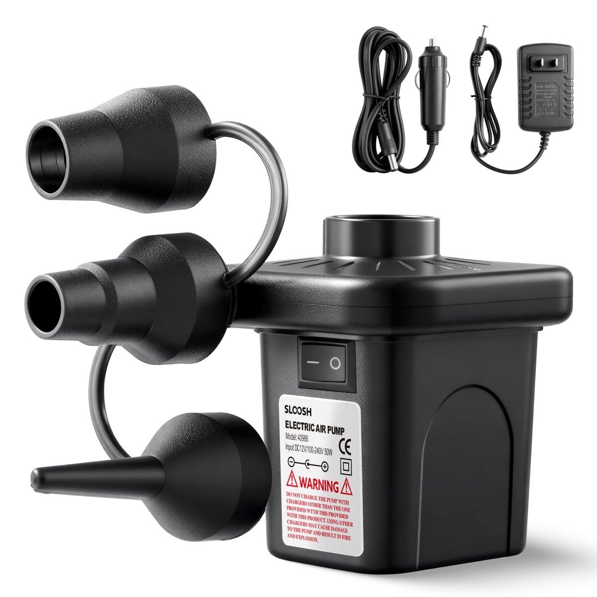 SLOOSH Electric Air Pump – Fast Inflator/Deflator for Pool Floats & Air Mattresses