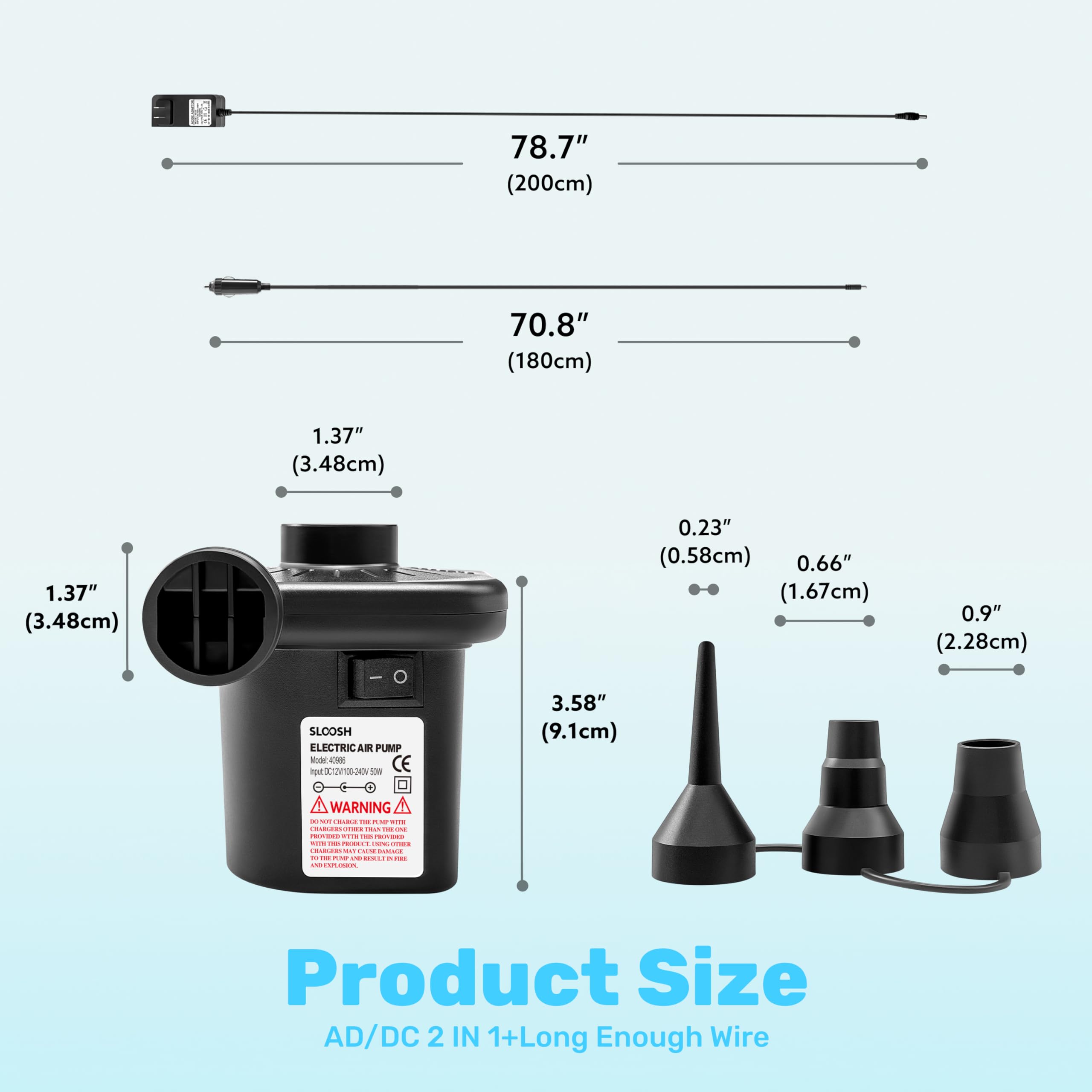 SLOOSH Electric Air Pump – Fast Inflator/Deflator for Pool Floats & Air Mattresses