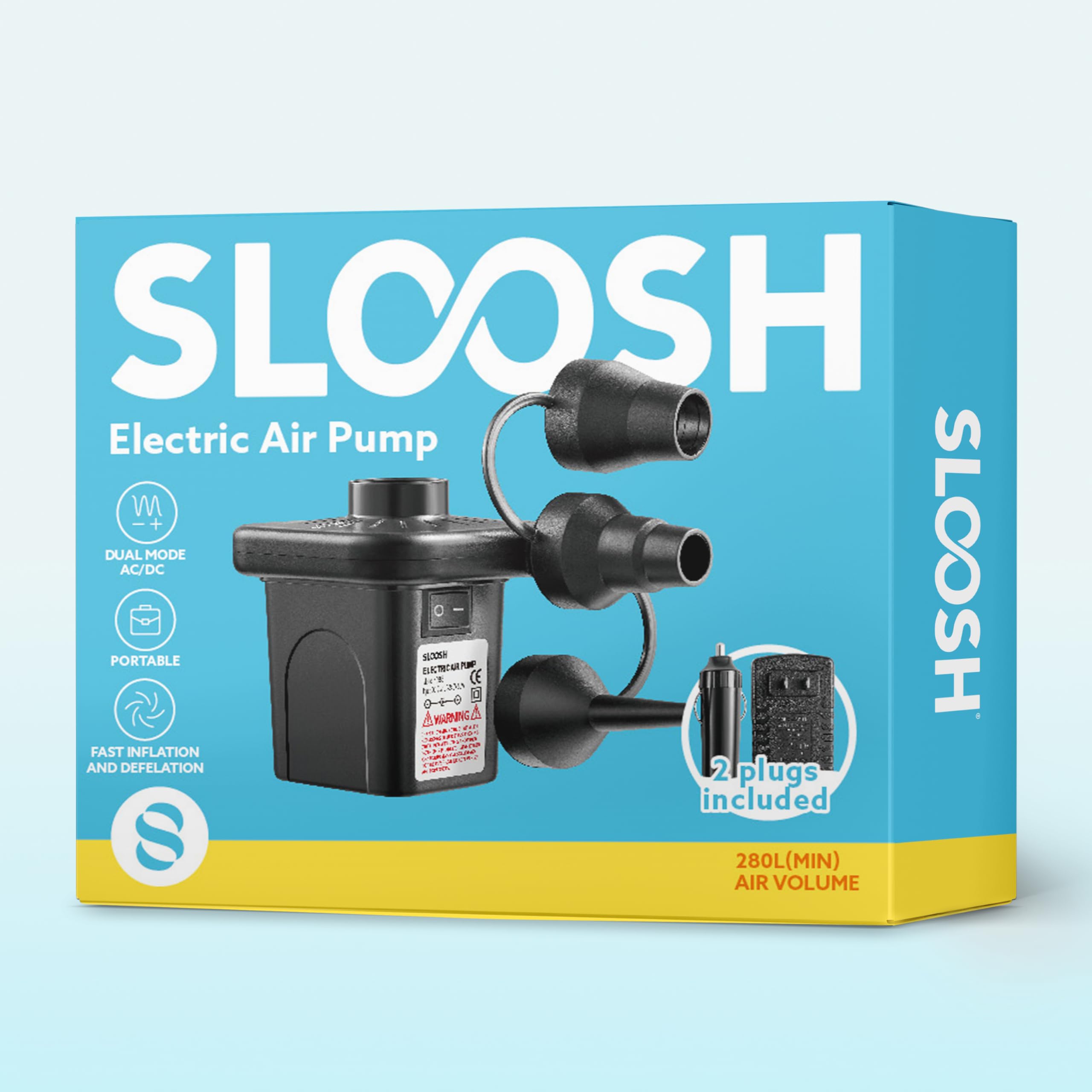 SLOOSH Electric Air Pump – Fast Inflator/Deflator for Pool Floats & Air Mattresses