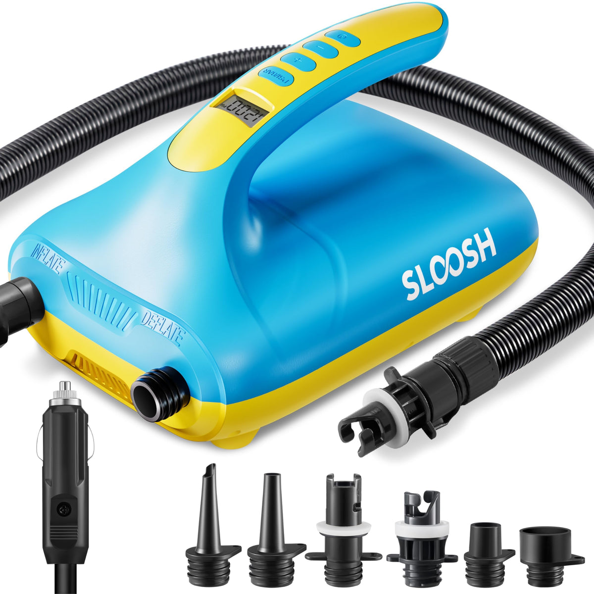 SLOOSH 20 PSI Electric Paddle Board Pump - Fast Inflation with Auto Shut-Off