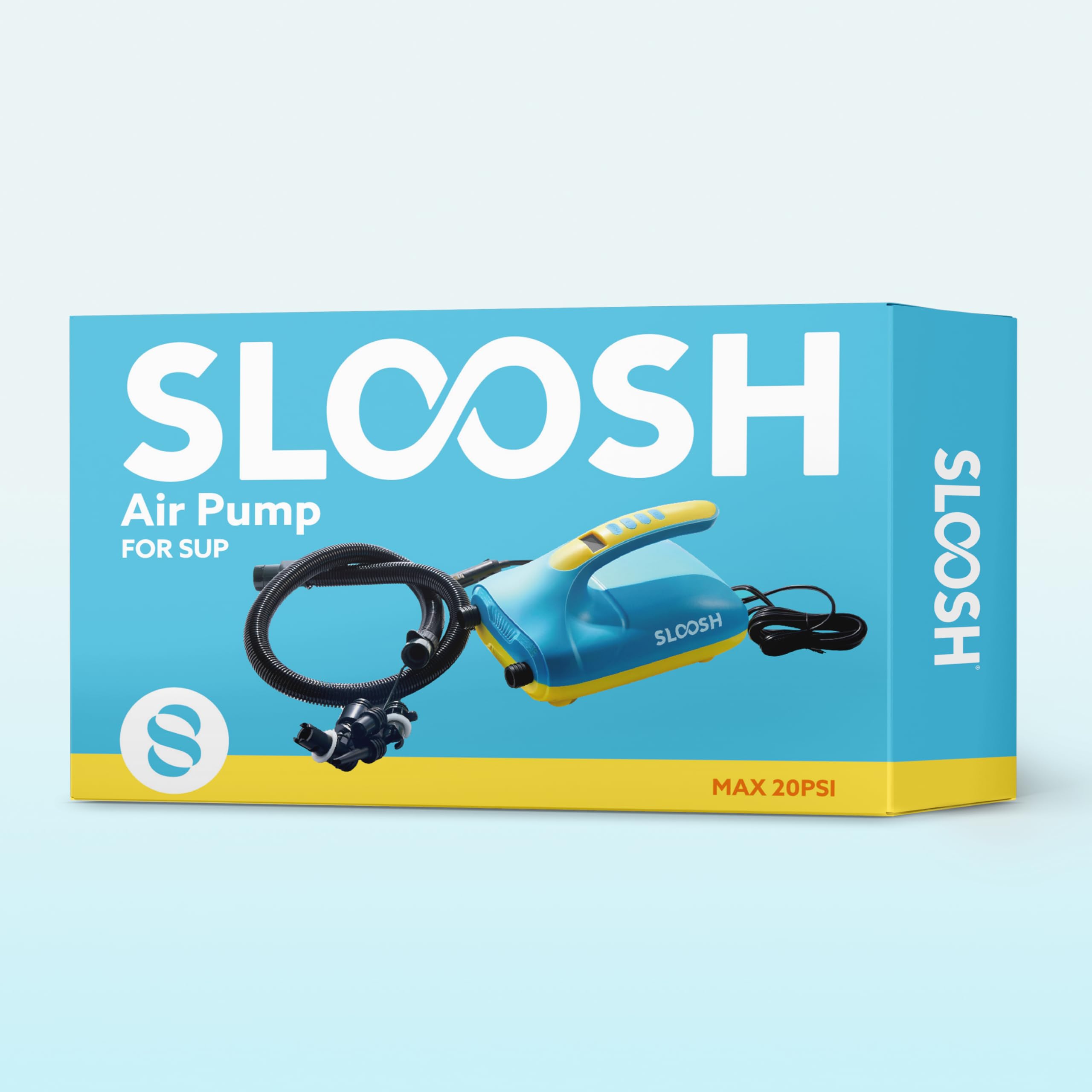 SLOOSH 20 PSI Electric Paddle Board Pump - Fast Inflation with Auto Shut-Off