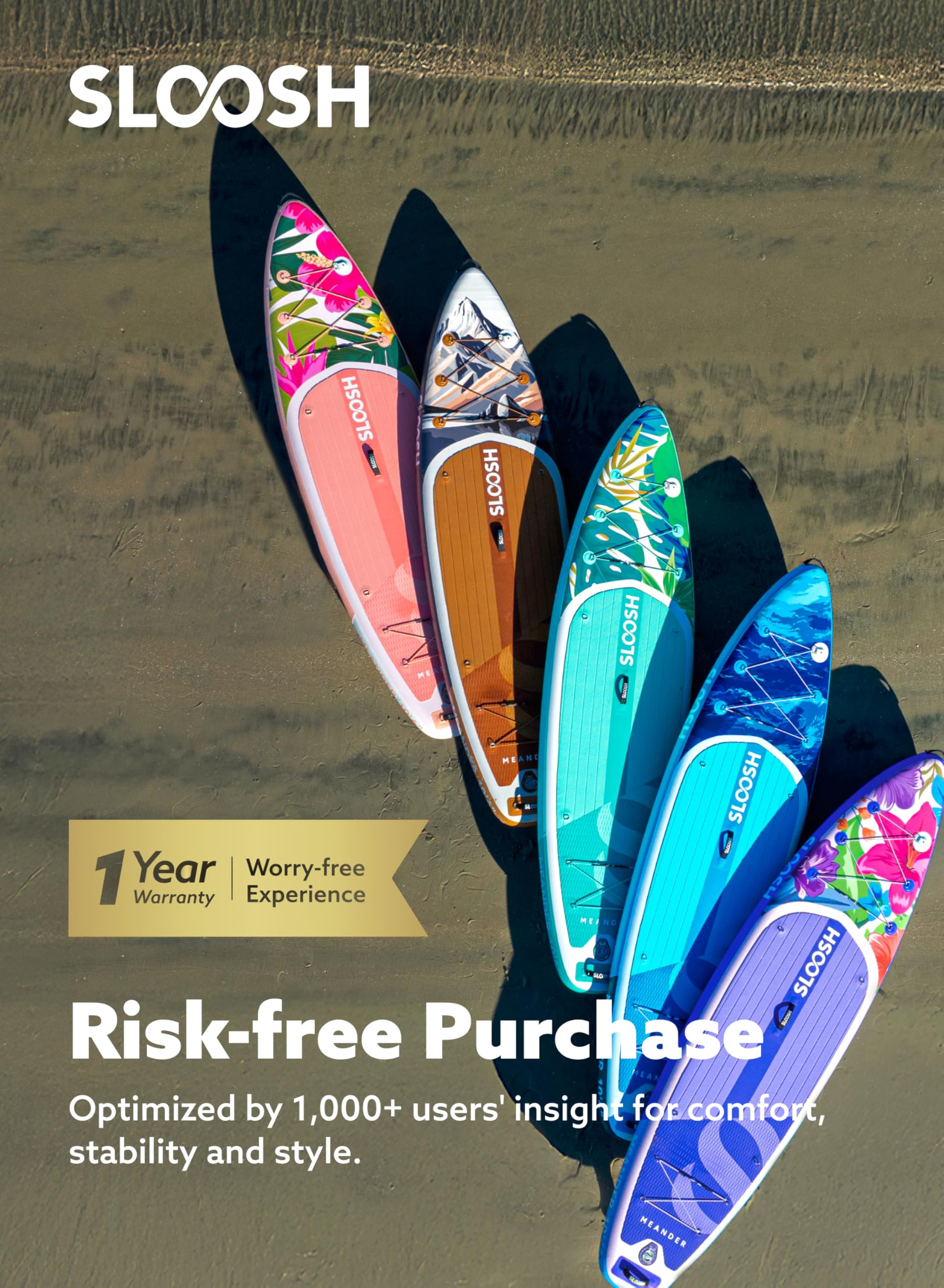 SLOOSH Meander 10'6" Stand Up Paddle Board – Stable & Lightweight Inflatable SUP