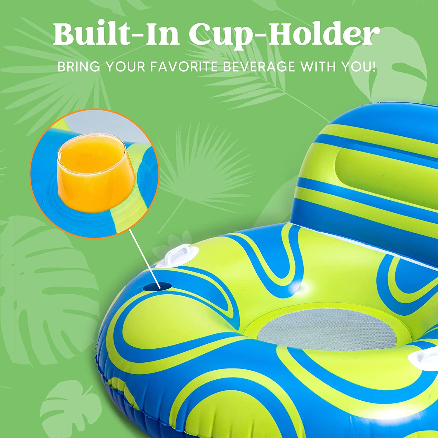 SLOOSH - Inflatable Pool Lounger Float with Big Backrest