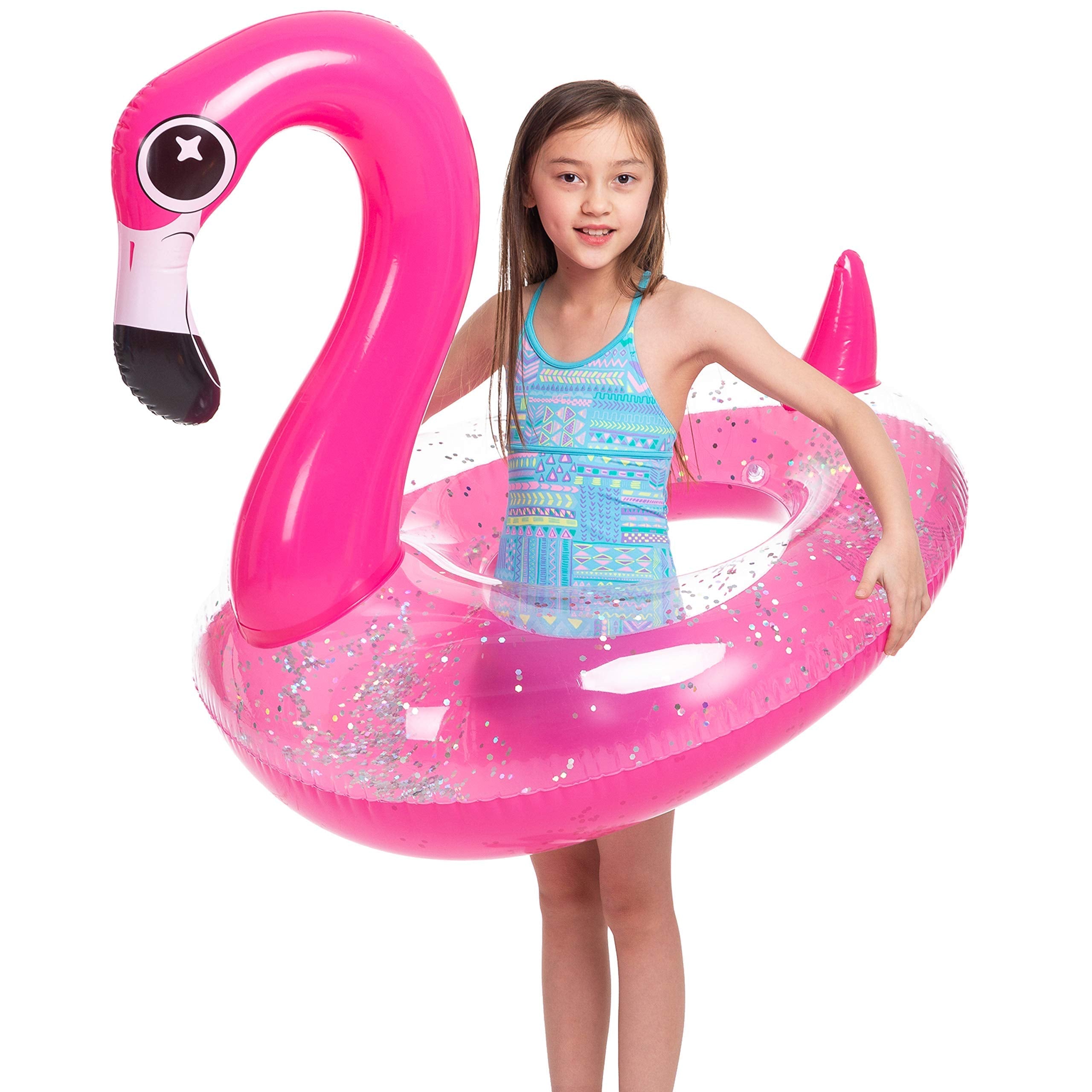 SLOOSH - 38in Flamingo with Glitters Pool Float