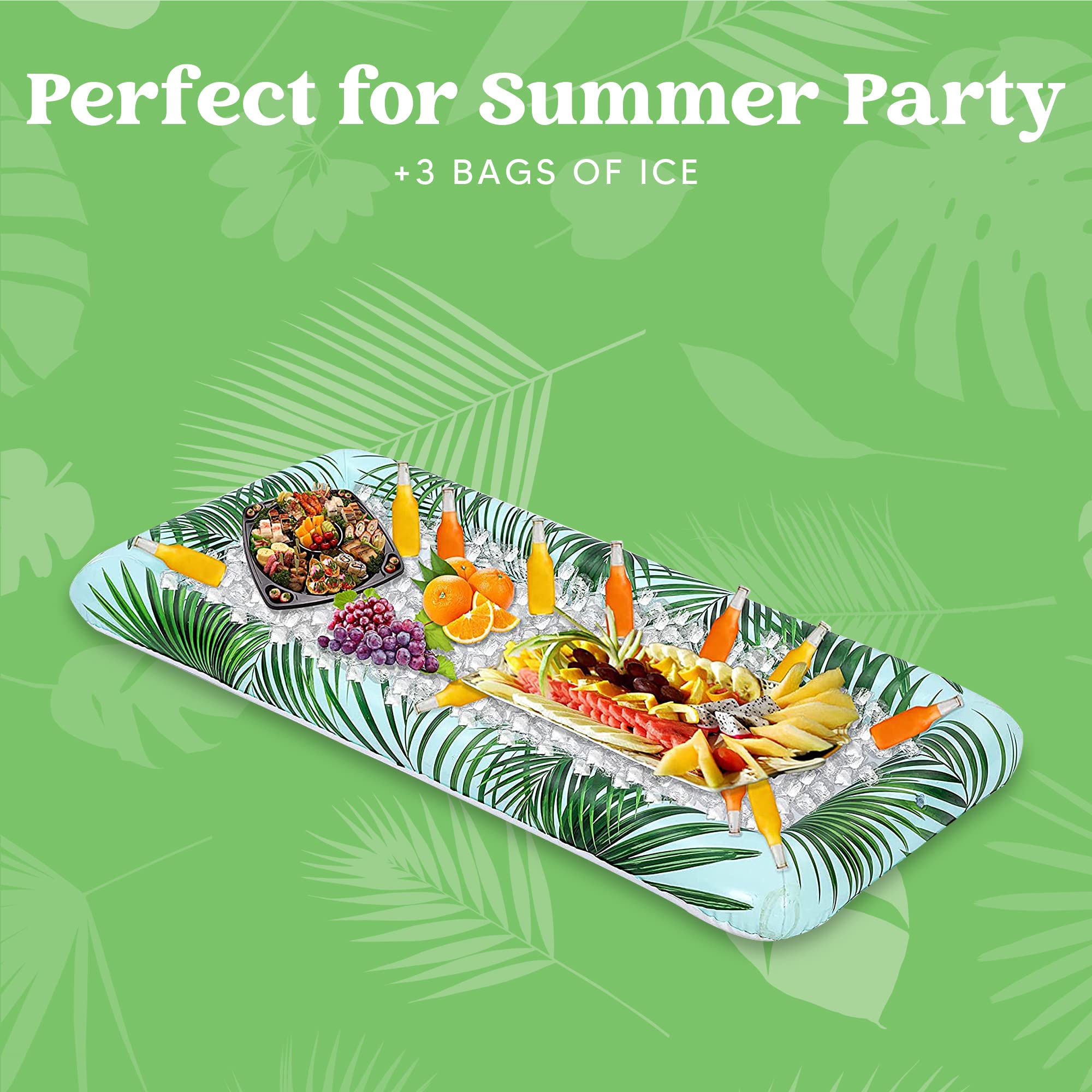 SLOOSH - Green Luau Themed Inflatable Serving Bars, 2 Pack