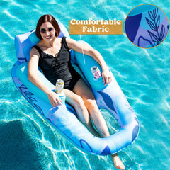 SLOOSH - Luxury Pool Lounger, Blue Leaves