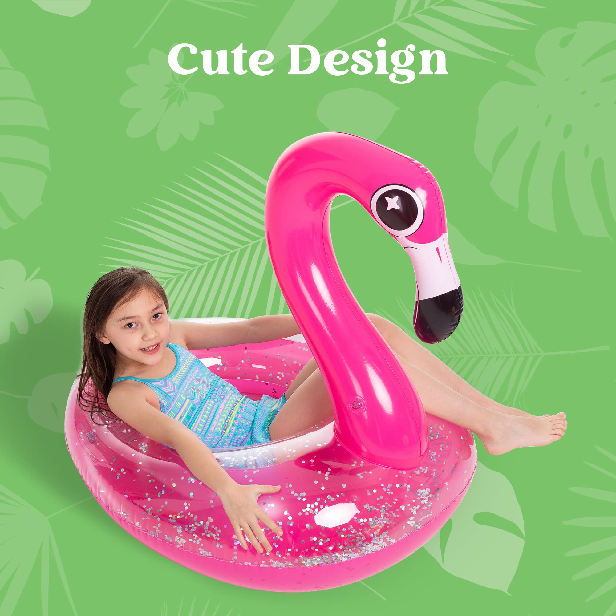 SLOOSH - 38in Flamingo with Glitters Pool Float