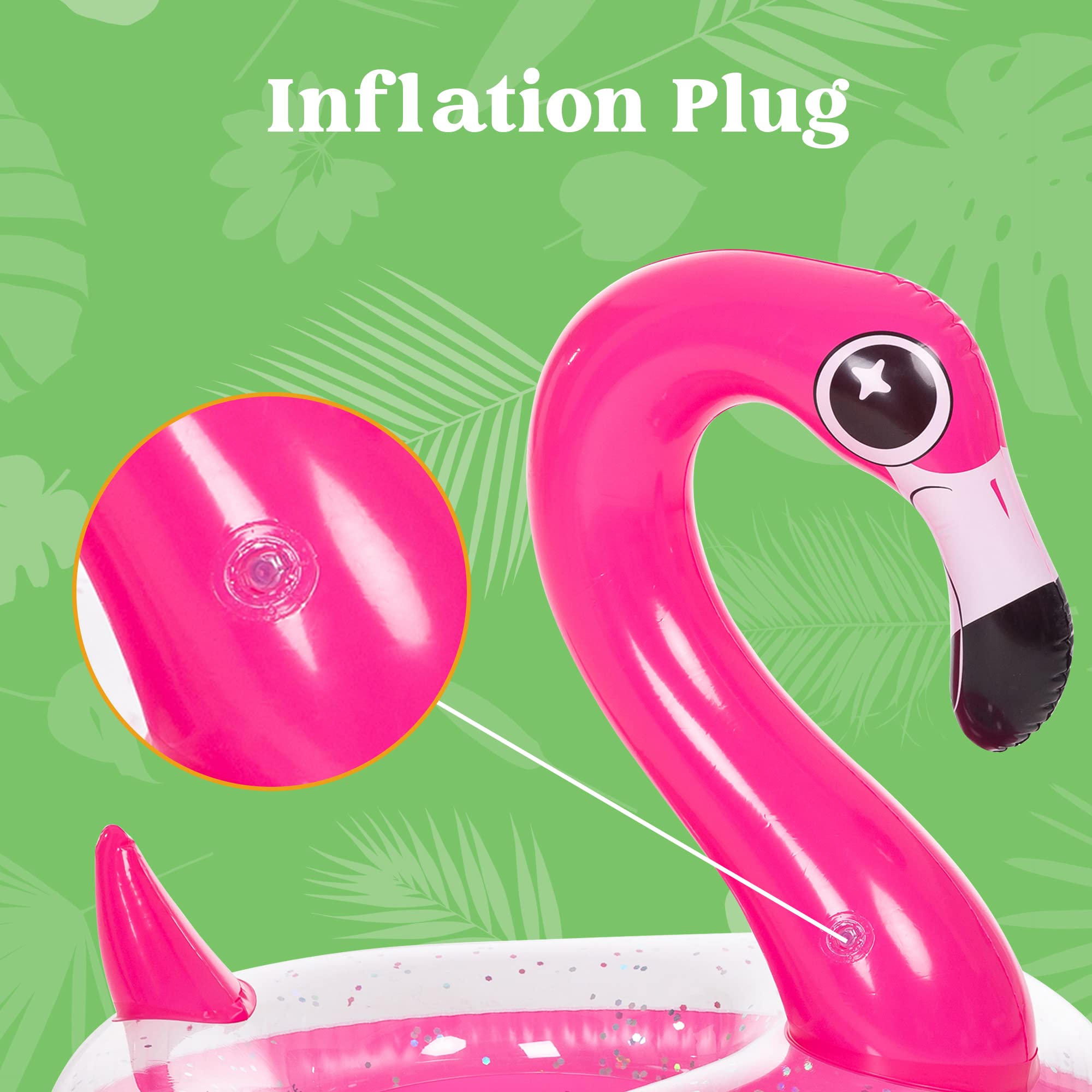 SLOOSH - 38in Flamingo with Glitters Pool Float