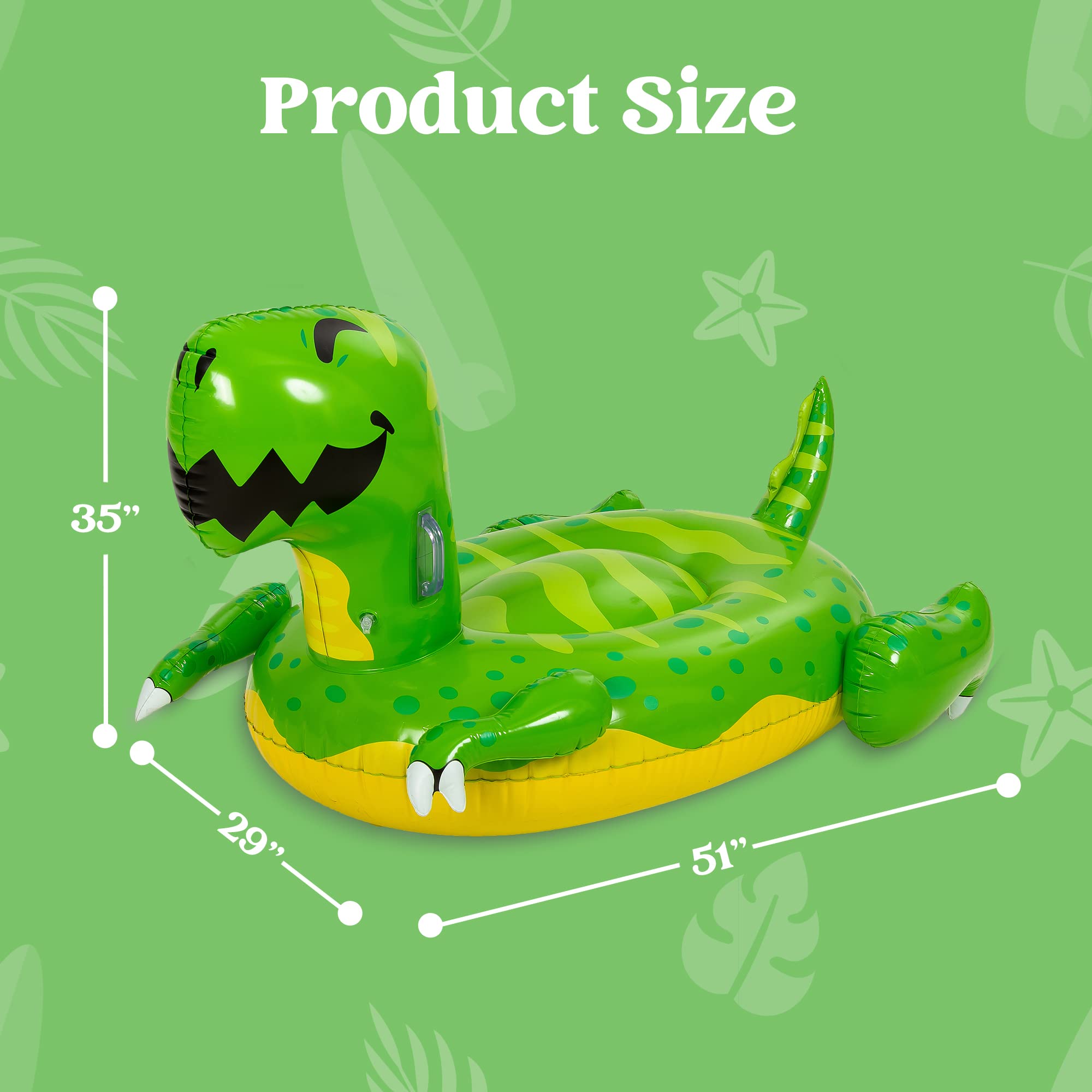 SLOOSH - Inflatable Dinosaur & Peacock Pool Floats Set